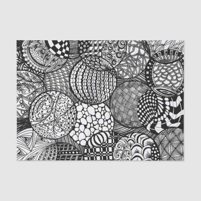 Mousseline Papier Tissu Tissus Tangled Designs (Recto)