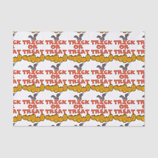 Mousseline Papier Tissu Trick Ou Treat (Recto)