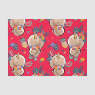 Mousseline Papier Tissu Tropical Holiday Christmas