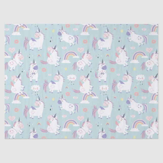 Mousseline Papier Tissu Unicorne (Recto)