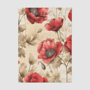 Mousseline Papier Tissu Vintage Grand Papier Rouge Inspiré