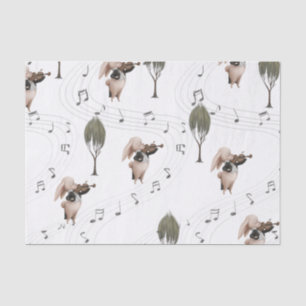 Mousseline Papier Tissu Violoniste Bunny