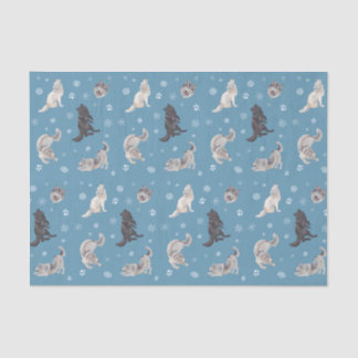 Mousseline Papier Tissu Wolf Holiday