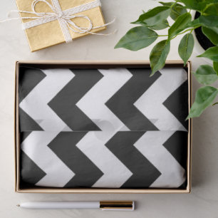 Mousseline Papier Tissu Zigzag noir et blanc