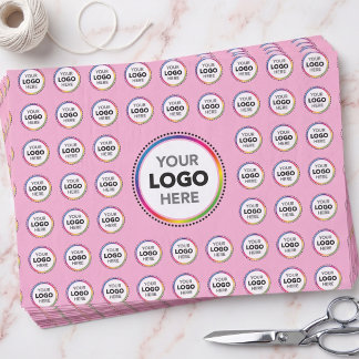 Mousseline Papier tissue rose Logo personnalisé - Fournitures