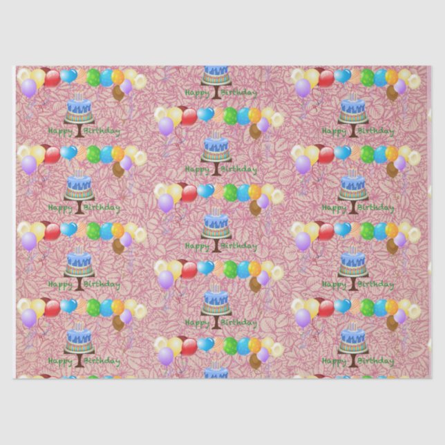 Mousseline Papier tissulaire d'anniversaire (Recto)