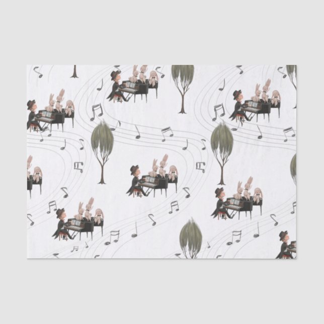 Mousseline Papier tissulaire pianiste (Recto)