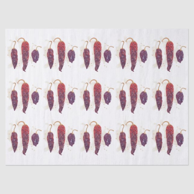Mousseline Papier Tissus CHILI PEPPERS (Recto)