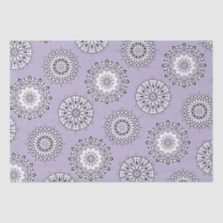 Mousseline Papier Tissus Lilac Mandalas
