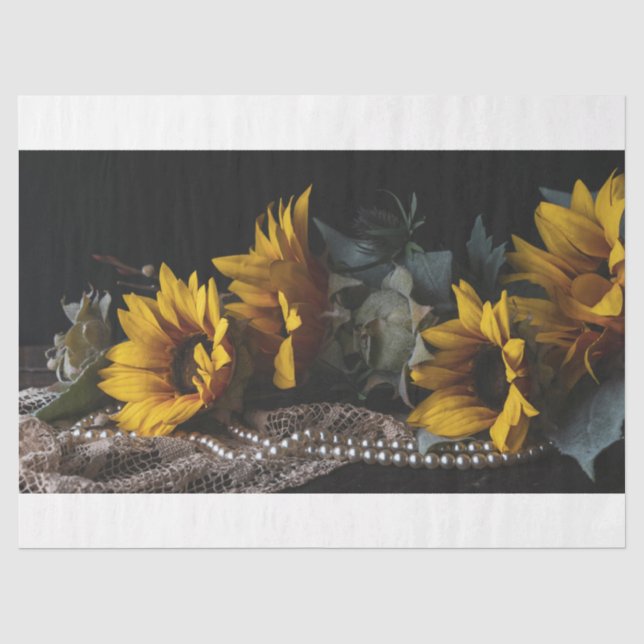 Mousseline Papier Tissus Tournesol (Recto)