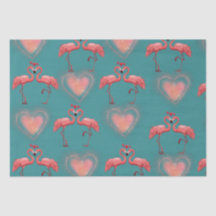 Papier Valentine - Flamant rose - Rétro