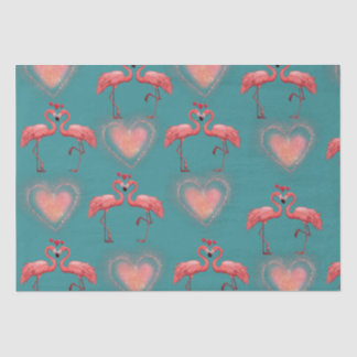 Mousseline Papier Valentine - Flamant rose - Rétro