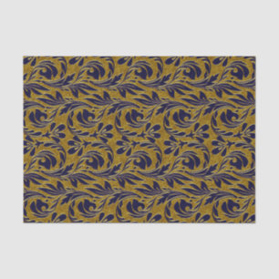 Mousseline PAPIER WRAP Métallo-Marine-Or-TISSUE