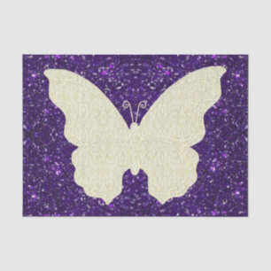 Mousseline Papillon Dentelle Sur Papier Tissu À Parties scint