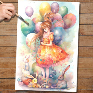 Mousseline Pâques Fille 4 découpage papier