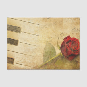 Mousseline Partition, Touches de piano et papier de tissus Ro