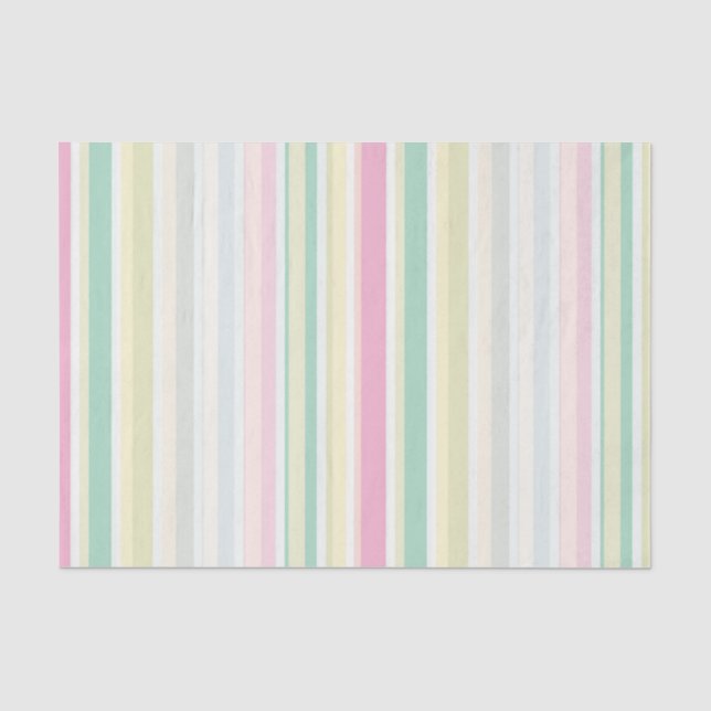 Mousseline Pastel Multicolor Stripes Papier Tissu (Recto)
