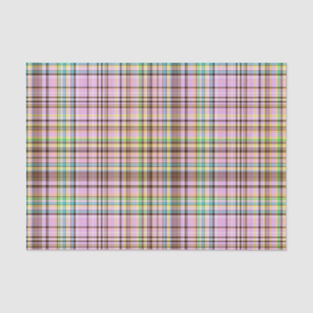 Mousseline Pastels au chocolat Plaid 12-TISSUE PAPIER WRAP (Recto)