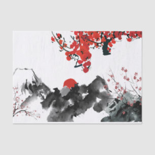 Mousseline Paysage japonais Papier Tissus