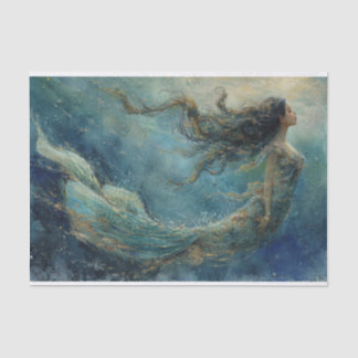 Mousseline Peinture à l'huile d'un papier de tissus de sirène