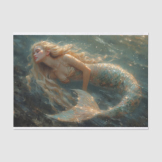 Mousseline Peinture à l'huile d'un papier de tissus de sirène