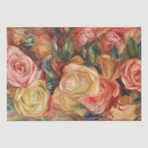 Mousseline Peinture impressionniste rose Renoir Papier Tissu