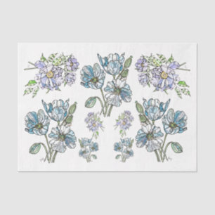 Mousseline Pépites et pivoines - Déchoupage Papier Tissu