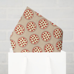 Mousseline Pepperoni pizza fun patternparty papier tissu