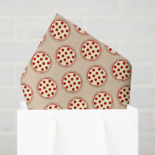 Mousseline Pepperoni pizza fun patternparty papier tissu (Sac cadeau)