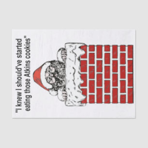 Mousseline Père Noël Coincée Dans Un Papier Tissu Chimney