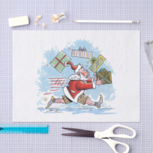 Mousseline Père Noël Papier de tissu non préparé grand