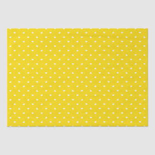 Mousseline Petite coeur sur papier tissu jaune vif