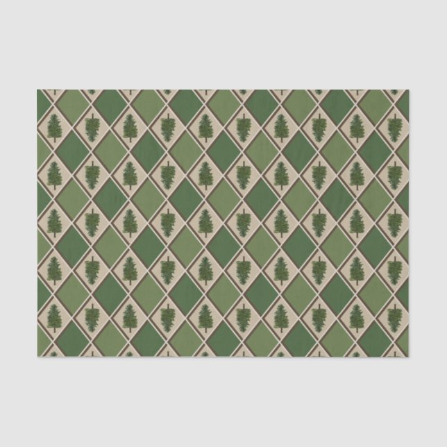 Mousseline Pins et Arlequin papier de tissus (Recto)