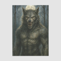 Pleine lune Werewolf Découpage papier tissu