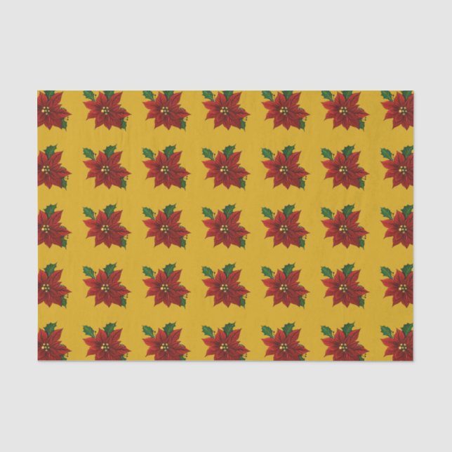 Mousseline Poinsettia Tissue Papier (Recto)