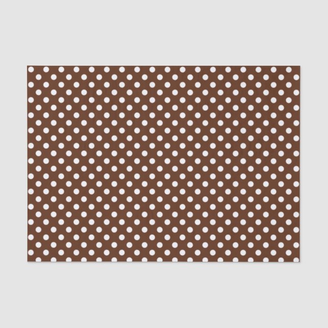 Mousseline Point Polka blanc sur le papier tissus Brown (Recto)