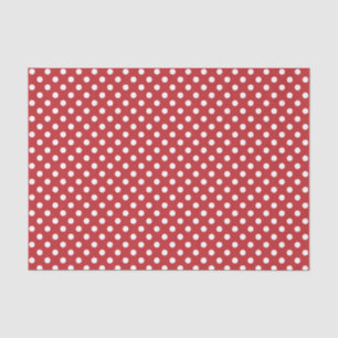 Mousseline Point Polka blanc sur le papier tissus rouge foncé