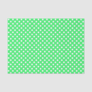 Mousseline Point Polka blanc sur le papier vert clair