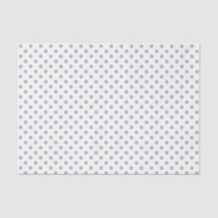 Mousseline Point Polka gris sur le papier tissus blanc