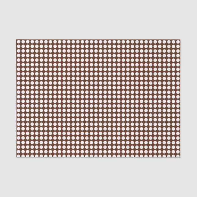 Mousseline Points blancs sur le papier tissus Brown (Recto)