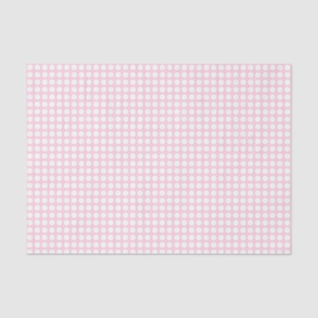 Mousseline Points blancs sur papier de tissus rose pâle (Recto)