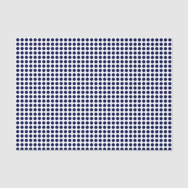 Mousseline Points bleus de la marine sur le papier blanc (Recto)