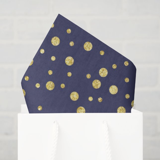 Mousseline Points Gold de la Marine - Papier Tissu Chic (Sac cadeau)