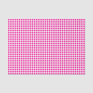 Mousseline Points roses chauds sur papier de tissus blancs