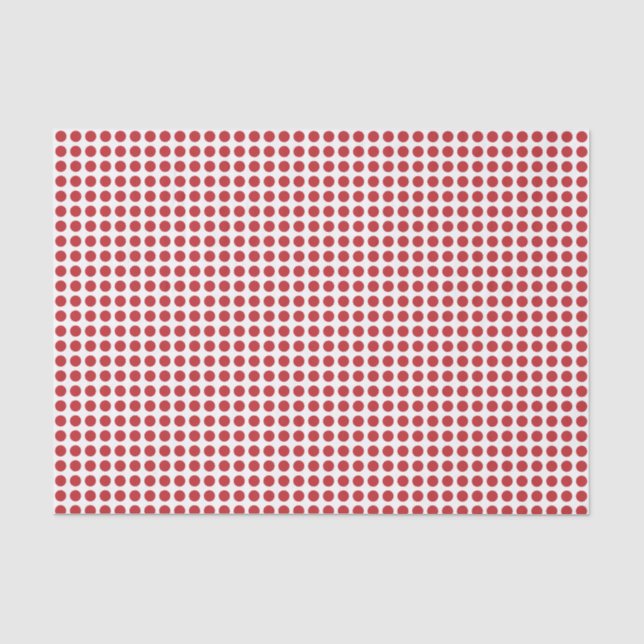 Mousseline Points rouges sombres sur papier blanc (Recto)