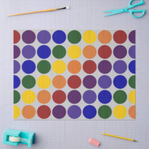 Mousseline Pois arc-en-ciel sur papier gris