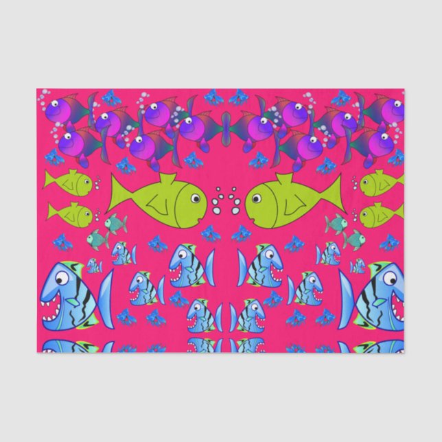 Mousseline Poisson en papier de tissu décoratif (Recto)