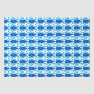 Mousseline Poisson moderne du milieu du siècle, papier de tis