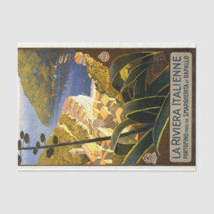 Mousseline Poster de voyage La Riviera Découpage Tissu papier