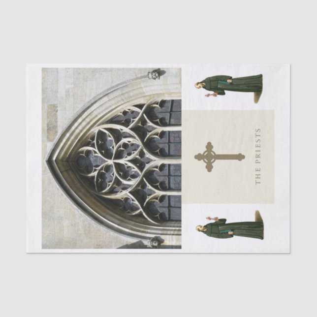 Mousseline Prêtres de l'église en papier de tissus (Recto)